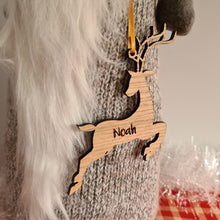 Load image into Gallery viewer, Engraved Oak Reindeer Bauble
