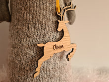 Load image into Gallery viewer, Engraved Oak Reindeer Bauble
