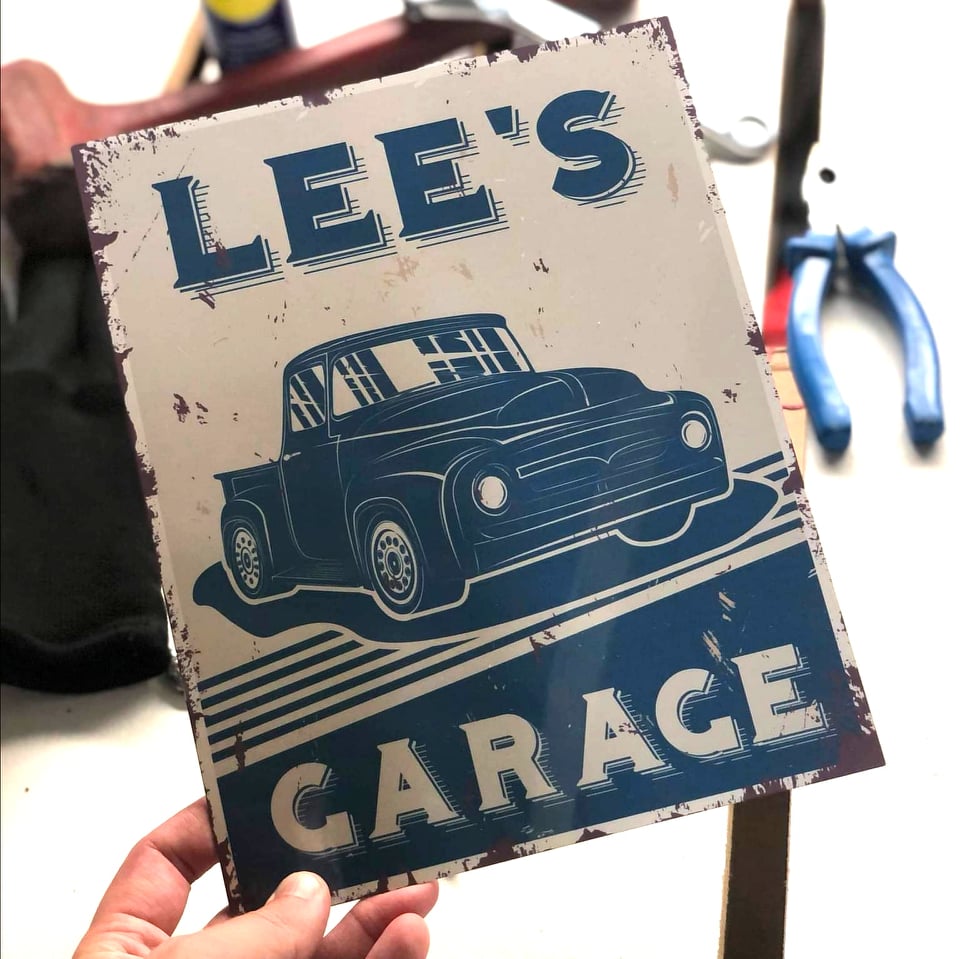 Personalizzato Garage Sign Retro Porta Wall Plate Vintage Motor - Foto 4