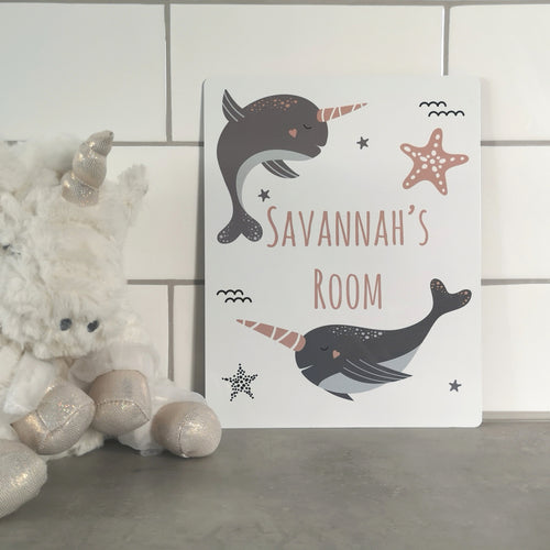 Narwhal Room Sign - Made For You Gifts