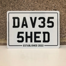 Load image into Gallery viewer, Number Plate Style Metal Sign
